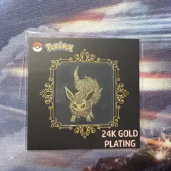 Flareon 24k Gold Plated Pokemon Sticker Korean Striking Popping Candy - Image 1