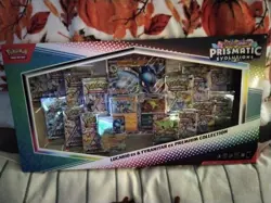 Pokemon TCG Prismatic Evolutions Lucario Ex + Tyranitar Ex Prem Colle (14) Packs - Image 2