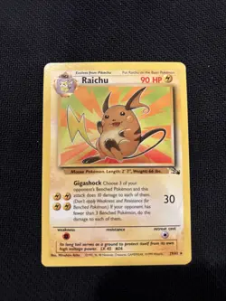 Pokemon TCG WOTC Fossil Raichu 29/62 Non Holo Rare Unlimited LP/MP - Image 1