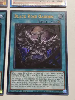 Black Rose Garden DOOD-EN055 + Black Rose Dragon Prismatic Ultimate Rare Yugioh - Image 3