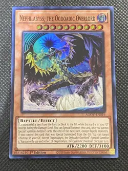 YuGiOh! Nephilabyss the Ogdoadic Overlord AGOV-EN016 Super Rare 1st Near Mint - Image 1