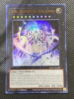 YuGiOh! Tistina, The Divinity That Defies Darkness AGOV-EN089 Ultra Rare 1st NM - Image 1