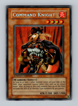 Command Knight CT1 Secret Rare Near Mint Tin Promo Yugioh 2004 - Image 1