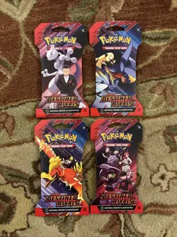 (4) Pokemon Destined Rivals Sleeved Booster Card Pack *Sealed* - Image 1