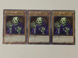 Yugioh Skull Servant x 3 - 1st Edition Platinum Secret Rare NM - Free Holo Card - Image 1