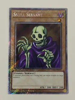 Yugioh Skull Servant x 3 - 1st Edition Platinum Secret Rare NM - Free Holo Card - Image 2