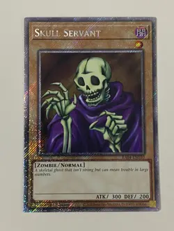 Yugioh Skull Servant x 3 - 1st Edition Platinum Secret Rare NM - Free Holo Card - Image 3