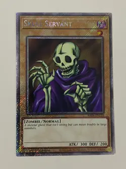 Yugioh Skull Servant x 3 - 1st Edition Platinum Secret Rare NM - Free Holo Card - Image 4