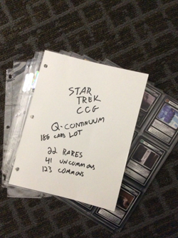 Star Trek CCG Q Continuum 185 card lot. 21 Rares, 41 uncommons, 123 commons - Image 1