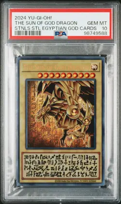2024 YU-GI-OH! STAINLESS STEEL EGYPTIAN GOD CARDS THE SUN OF GOD DRAGON PSA 10 - Image 1
