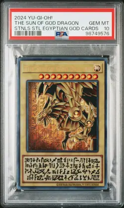 2024 YU-GI-OH! STAINLESS STEEL EGYPTIAN GOD CARDS THE SUN OF GOD DRAGON PSA 10 - Image 1