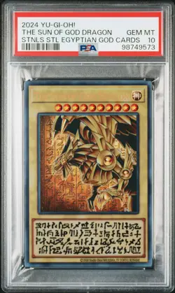 2024 YU-GI-OH! STAINLESS STEEL EGYPTIAN GOD CARDS THE SUN OF GOD DRAGON PSA 10 - Image 1