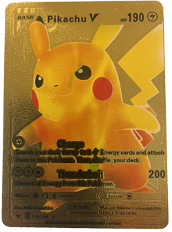 Pikachu V 170/185 Gold Foil Pokemon FAN ART Card HP 190 (TCG) - Image 1