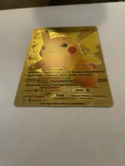 Pikachu V 170/185 Gold Foil Pokemon FAN ART Card HP 190 (TCG) - Image 2