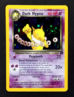 2000 Pokemon DARK HYPNO Team Rocket HOLO RARE Unlimited Edition Card 9/82 SWIRL - Image 2