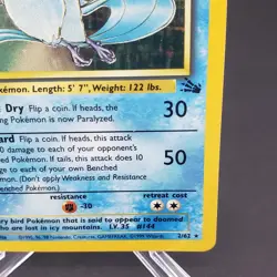Articuno Fossil 2/62 Pokemon TCG Card Holo Rare WOTC Vintage 1999 - Image 4