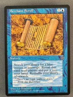 MTG-Merchant Scroll Homelands Regular-Unplayed NM-Vintage Magic the Gathering - Image 1