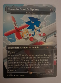 Tornado Sonics Biplane NM Sonic the Hedgehog Secret Lair MTG Magic the Gathering - Image 1