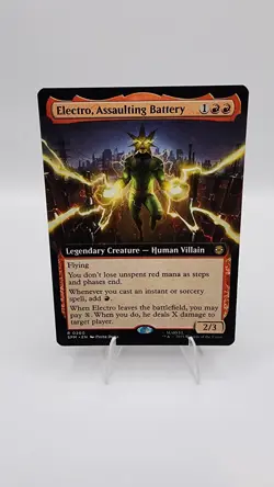 MTG Electro, Assaulting Battery EXTEND ART 076 Marvel's Spider-Man NM SPM - Image 1