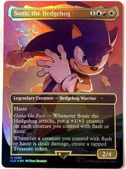MTG Sonic the Hedgehog (Rainbow Foil) NM Secret Lair Drop Series M Magic 20 - Image 1