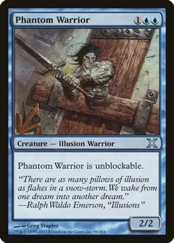 MTG Magic the Gathering Phantom Warrior (96/514) Tenth Edition LP - Image 1