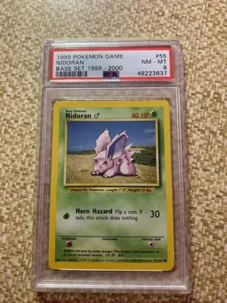 Nidoran Male - Base Set Pokemon Graded Card - Psa 8 NM-MINT - 55/102 - Image 1