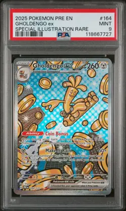 2025 POKEMON PRE EN-PRISMATIC EVOLUTIONS SPECIAL ILLUSTRATION GHOLDENGO EX PSA9 - Image 1