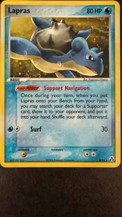 Pokemon TCG - Lapras Holo Rare 8/92 - Near Mint *great swirl* - EX Legend Maker - Image 1