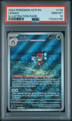 2024 POKEMON SCR EN-STELLAR CROWN ILLUSTRATION RARE #144 LEDIAN PSA 10 - Image 1