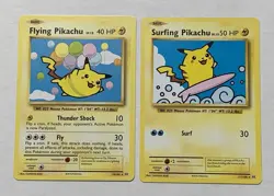 Pokemon XY Evolutions Flying Pikachu & Surfing Pikachu Secret Rare Set LP - Image 1