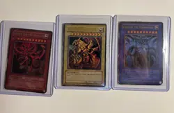 Yu-Gi-Oh 2003 Slifer GBI-001, Obelisk GBI-002, And Ra GBI-003 Secret Rare Promos - Image 1