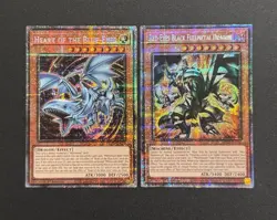 2025 YUGIOH MP25 1ST ED STARLIGHT RARE HEART OF BLUE EYES & RED EYES METAL NM - Image 1