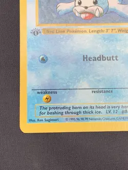 Seel 41/102 1st Edition Shadowless Uncommon Base Set Pokemon Card 1999 WOTC MP - Image 4