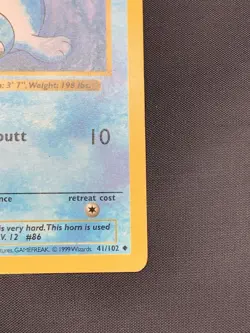 Seel 41/102 1st Edition Shadowless Uncommon Base Set Pokemon Card 1999 WOTC MP - Image 5