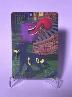 Gengar & Umbreon Custom Painted Pokemon Card Original 1/1 - Image 1