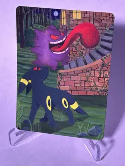Gengar & Umbreon Custom Painted Pokemon Card Original 1/1 - Image 2