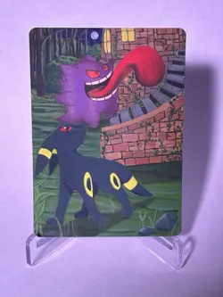 Gengar & Umbreon Custom Painted Pokemon Card Original 1/1 - Image 3