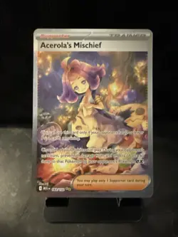 Pokemon Acerola’s Mischief SIR #183/132 Mega Evolution Secret Rare TCG Card NM - Image 1