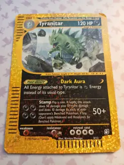 2002 Pokemon TYRANITAR Expedition REVERSE HOLO Jumbo *BOX TOPPER* Card 3/12 MP - Image 1