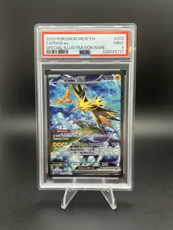 PSA 9 Zapdos ex SIR Pokemon 151 SV 202/165 Special Illustration Rare Card Mew - Image 1