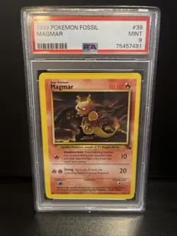 PSA 9 | 1999 Pokemon Fossil Set Magmar #39/62 | MINT Graded Non-Holo Card - Image 1