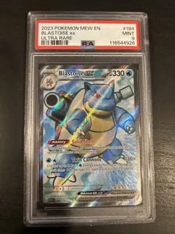 2023 Pokemon Mew EN Blastoise ex Ultra Rare Mint PSA 9 Card - Image 1