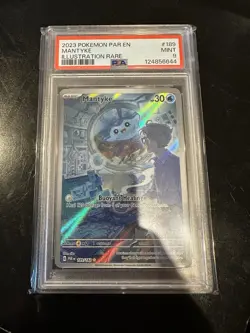 Mantyke Pokemon TCG Card Paradox Rift Holo Illustration 189/182 Graded PSA 9 - Image 1