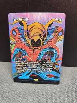 Saw in Half (Borderless) Foil Spiderman MTG - Image 1
