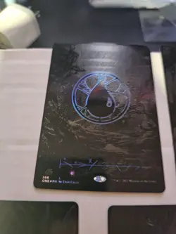 Phyrexia All Will Be One MTG Oil Slick Raised Foil Set of 5, One of each land - Image 4