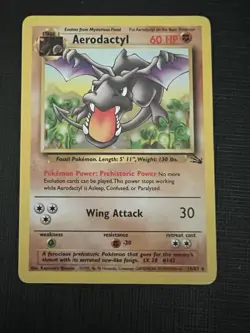 Pokemon TCG Aerodactyl 16/62 Rare Fossil Unlimited MP - Image 3