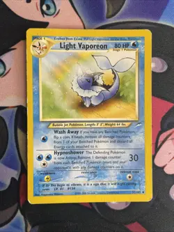 Pokemon TCG Light Vaporeon - Neo Destiny Unlimited 52/105 MP - Image 1