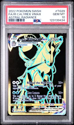 2022 POKEMON SWSH ASTRAL RADIANCE #TG29 FULL ART/ICE RIDER CALYREX VMAX PSA 10 - Image 1