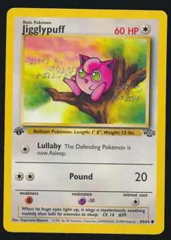 JIGGLYPUFF 54/64 Pokemon JUNGLE SET ENGLISH 1st EDITION COMMON - Image 1