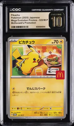 2025 POKEMON JAPANESE ME MCDONALD'S PROMO #020/M-P PIKACHU CGC 10 PRISTINE - Image 1